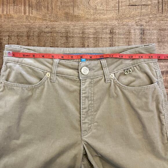 Escada Sport Womens Velvet Pants 10 Kate Bootcut Italy Stretch Holiday Beige - Picture 14 of 16